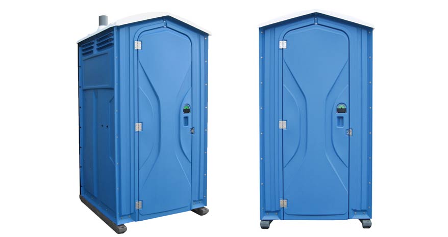 Long-term porta potty units on site in Rockford, Illinois